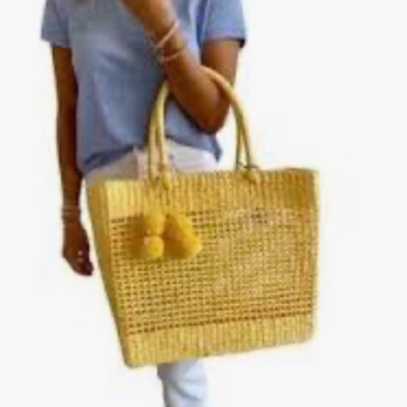 Btb Nancy Tote Bag With Pom Pom Tassels